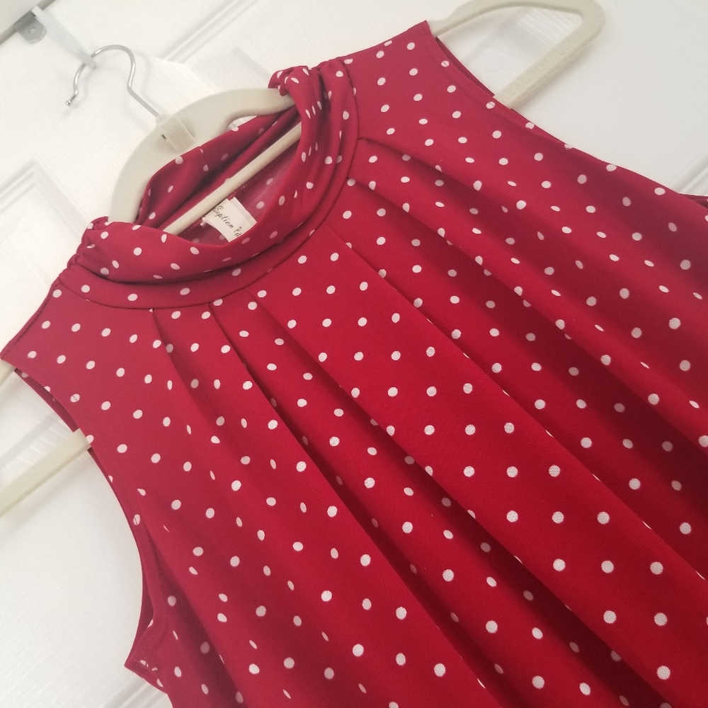 Polka dots red blouse